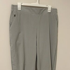 Athleta 14 Pants Brooklyn Textured Ankle Pant City Stripe Striped Travel Hiking